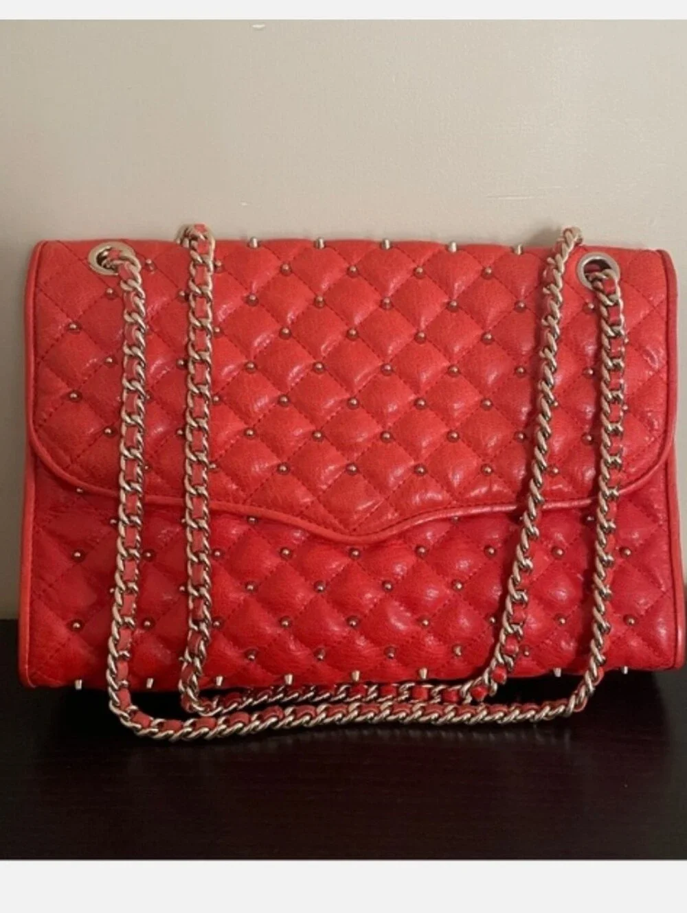 Rebecca Minkoff Coral Quilted Leather Shoulder Bag with Chain Strap